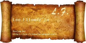 Lee Filoméla névjegykártya